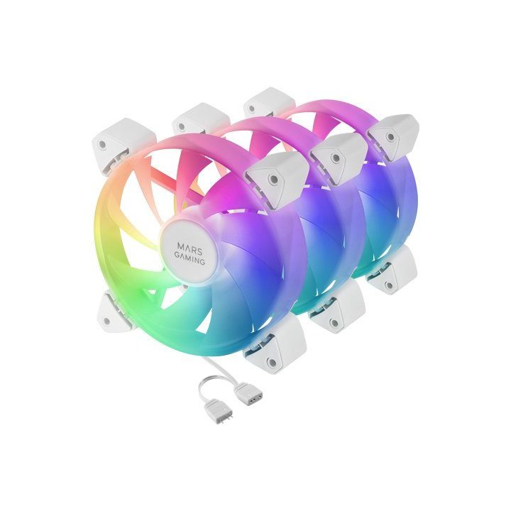 Mars Gaming MF-3A, Kit 3x Ventiladores FDB Ultrasilenciosos 120mm…