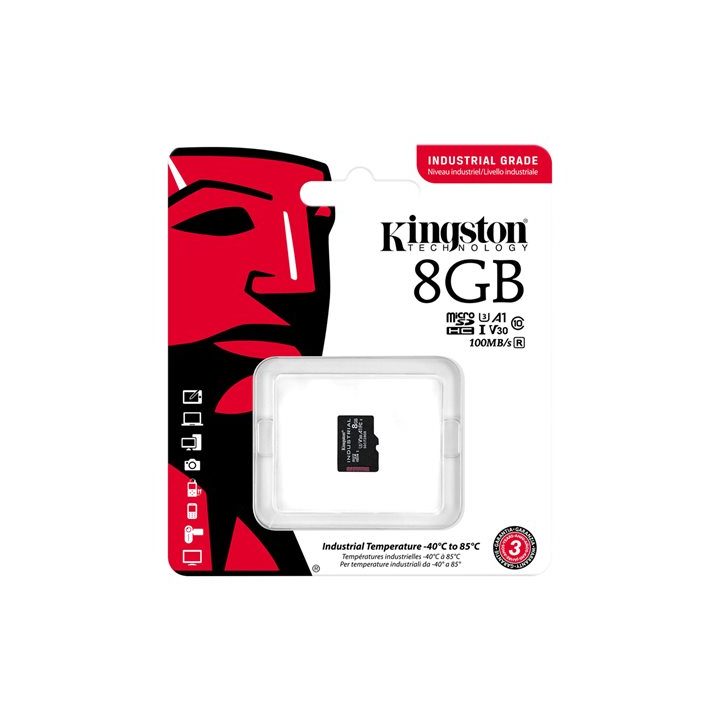 Kingston Technology Tarjeta 8GB microSDHC Industrial C10 A1 pSLC…
