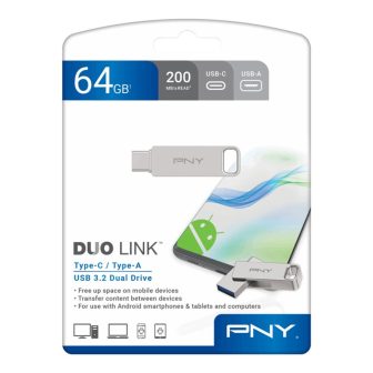 PNY Duo Link 64GB USB 3.2-USB-C Flash Drive (P-FDI64GDULINKTYC-GE)