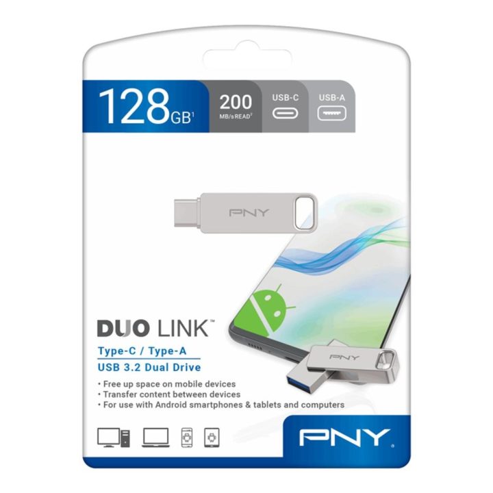 Memoria USB 3.2-USB-C Pny duo link 64GB (P-FDI64GDULINKTYC-GE)