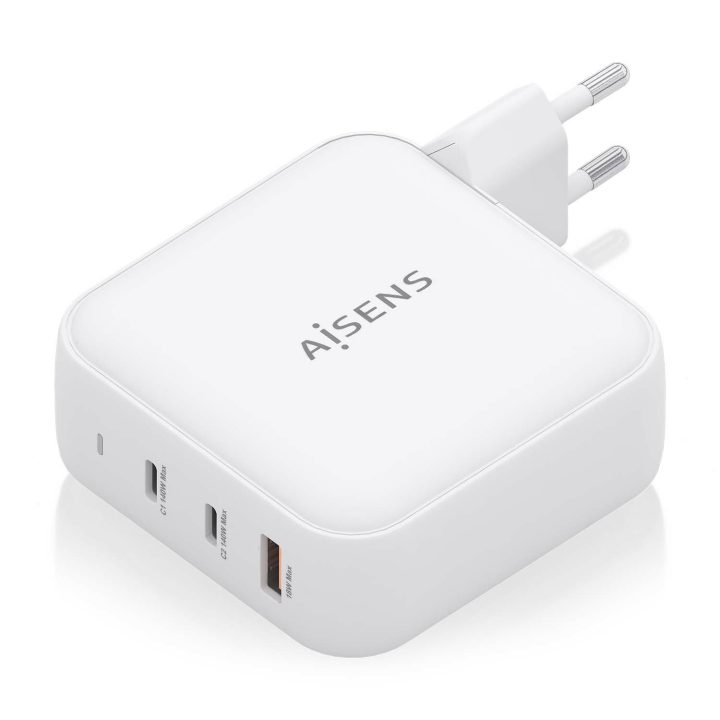 AISENS Carregador GaN 140W, 2xUSB-C PD3.1 QC4.0, 1xUSB-A QC3.0, Branco