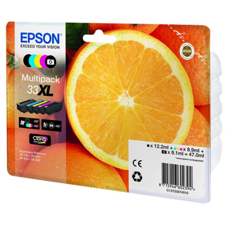 Epson Oranges Tinta multipack 5 cores 33XL Claria Premium Laranjas