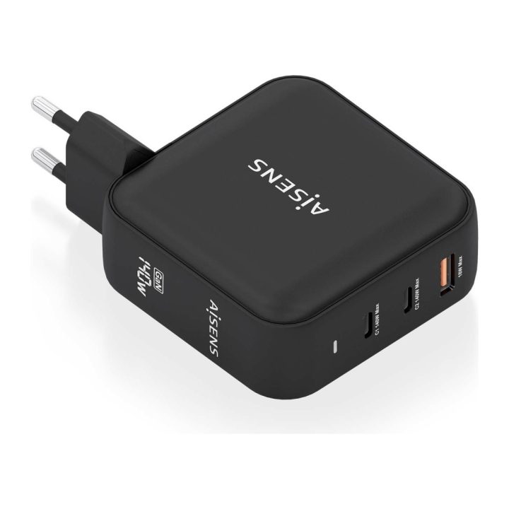 AISENS Cargador GaN 140W, 2xUSB-C PD3.1 QC4.0, 1xUSB-A QC3.0, Blanco