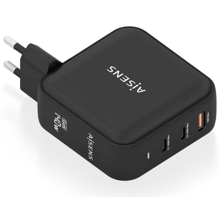 AISENS GaN Charger 140W, 2xUSB-C PD3.1 QC4.0, 1xUSB-A QC3.0, White