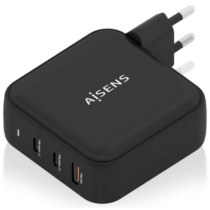 AISENS Cargador GaN 140W, 2xUSB-C PD3.1 QC4.0, 1xUSB-A QC3.0, Blanco