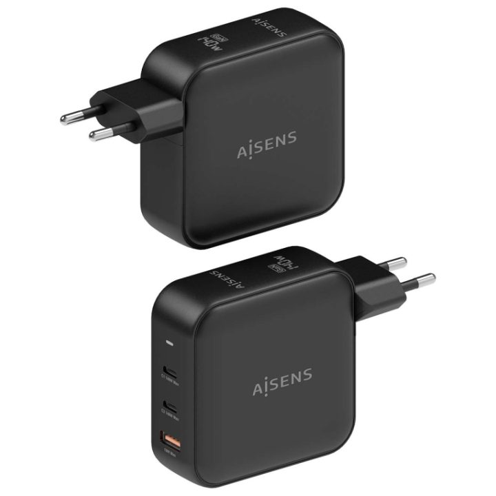 AISENS GaN Charger 140W, 2xUSB-C PD3.1 QC4.0, 1xUSB-A QC3.0, White