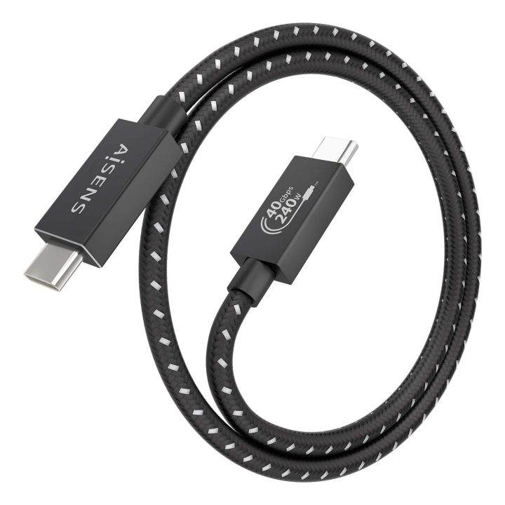 AISENS Cable USB4 Gen3x2 Aluminio 40Gbps 8K@60Hz 5A 48V 240W E-Mark…