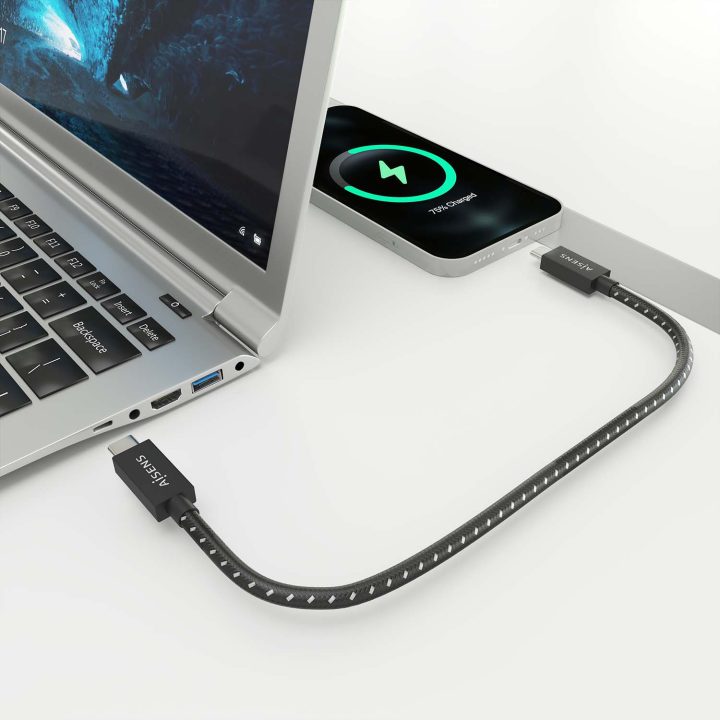 AISENS USB4 Gen3x2 Aluminum Cable 40Gbps 8K@60Hz 5A 48V 240W E-Mark…