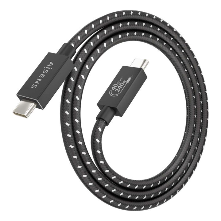 AISENS Cabo USB4 Gen3x2 Alumínio 40Gbps 8K@60Hz 5A 48V 240W E-Mark…