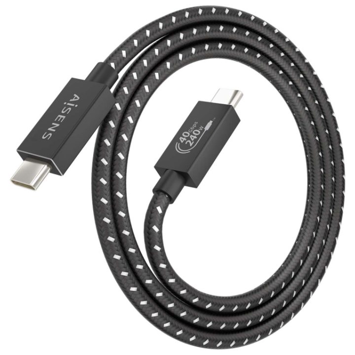 AISENS Cable USB4 Gen3x2 Aluminio 40Gbps 8K@60Hz 5A 48V 240W E-Mark…