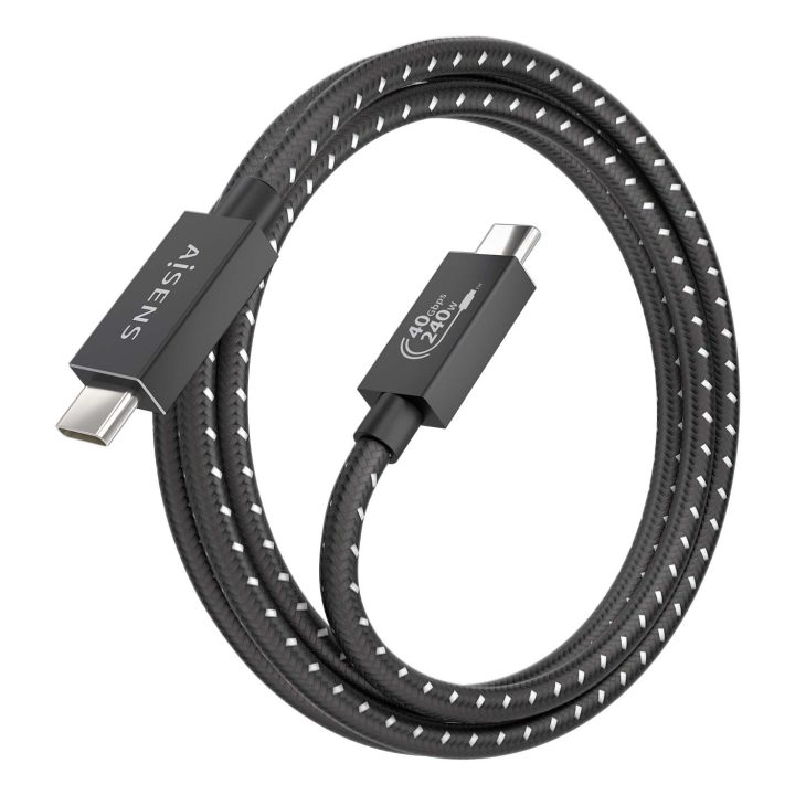 AISENS Cabo USB4 Gen3x2 Alumínio 40Gbps 8K@60Hz 5A 48V 240W E-Mark…