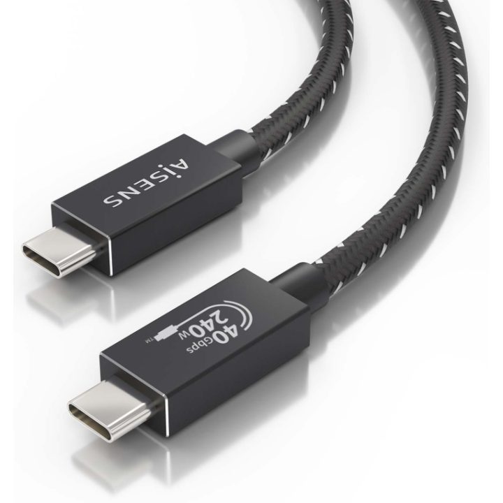 AISENS Cable USB4 Gen3x2 Aluminio 40Gbps 8K@60Hz 5A 48V 240W E-Mark…