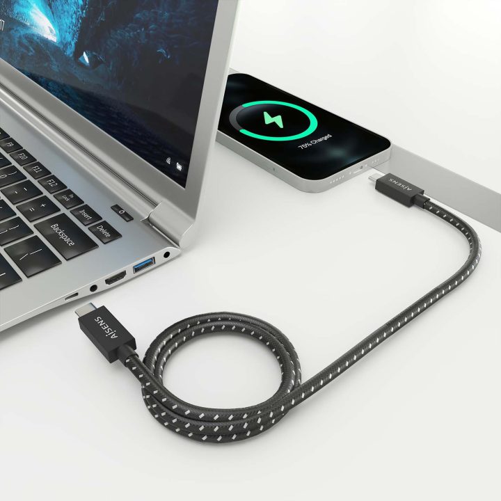 AISENS USB4 Gen3x2 Aluminum Cable 40Gbps 8K@60Hz 5A 48V 240W E-Mark…