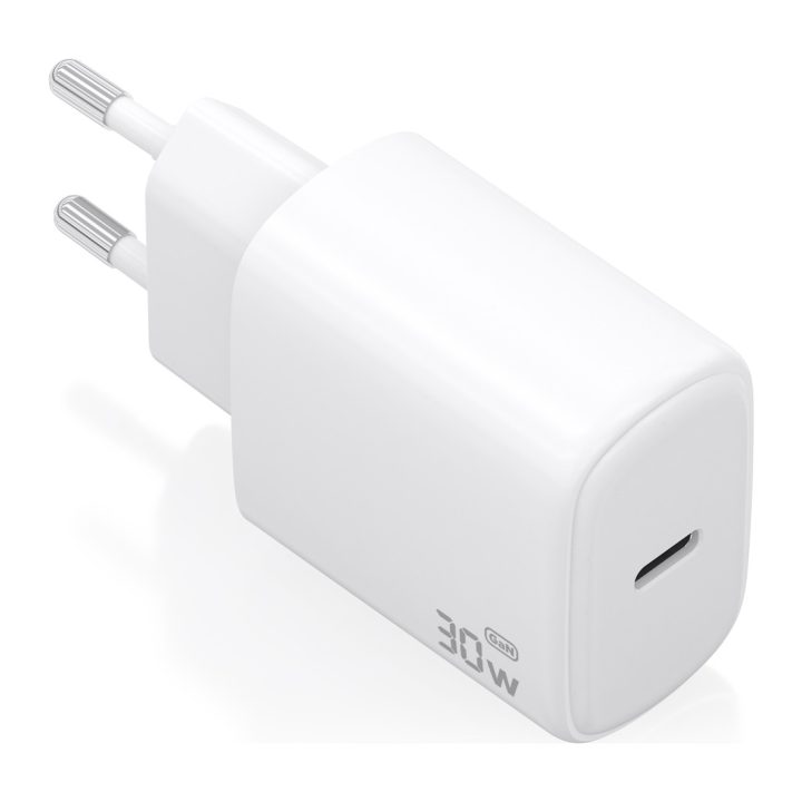 AISENS Cargador GaN 30W, 1xUSB-C PD3.0, Blanco