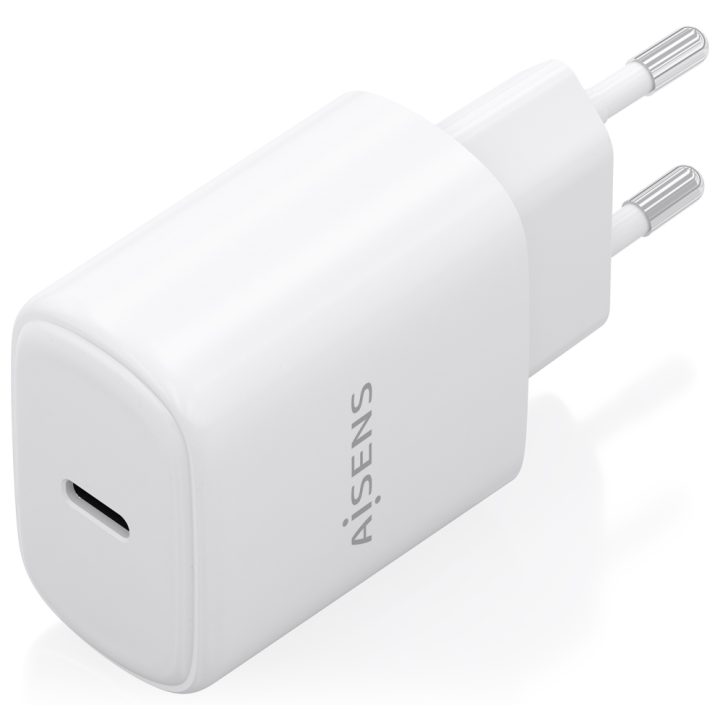 AISENS GaN Charger 30W, 1xUSB-C PD3.0, White