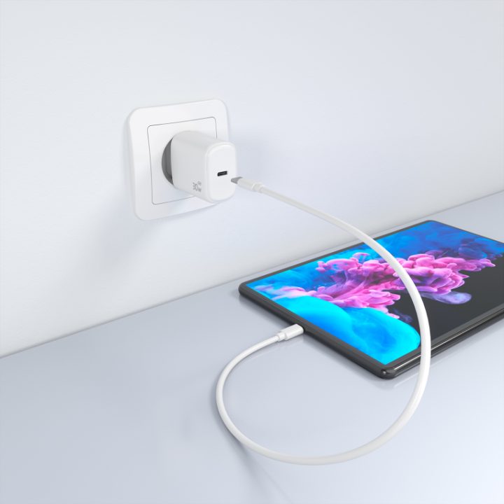 AISENS Carregador GaN 30W, 1xUSB-C PD3.0, Branco