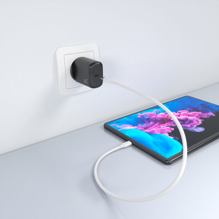 AISENS Cargador GaN 30W, 1xUSB-C PD3.0, Blanco