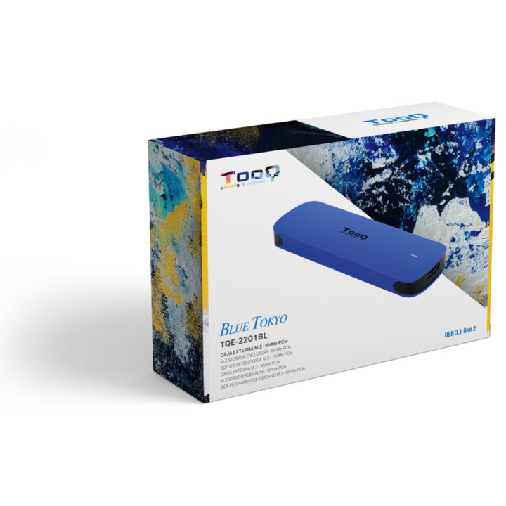 TooQ External Enclosure for M.2 NVMe SSD, Blue