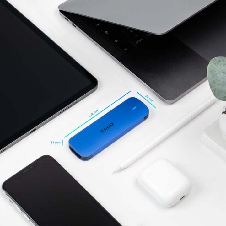 TooQ External Enclosure for M.2 NVMe SSD, Blue