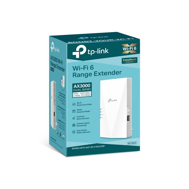 TP-Link RE780X Range Extender Network Receiver White 10, 100, 1000…