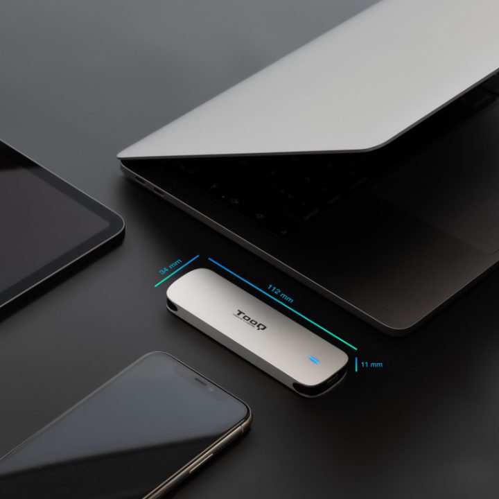 TooQ Caja Externa para SSD M.2 NGFF, Marrón