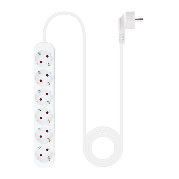 Nanocable Regleta de Enchufes con 6 Tomas, 1.4 m, Blanco