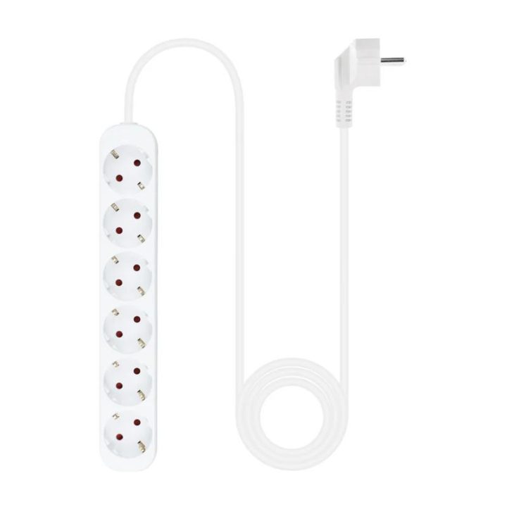Nanocable Régua de Tomadas com 6 Tomadas, 1,4 m, Branco