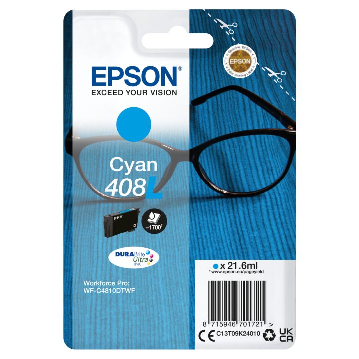Epson Cyan Ink 408L DURABrite Ultra Glasses