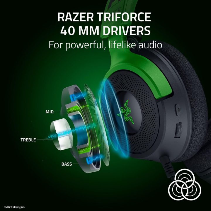 Razer Kraken V4 X Minecraft edit. auscultadores com fio