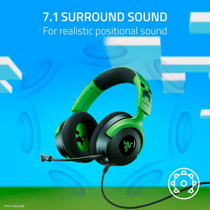Razer Kraken V4 X Minecraft edit. auscultadores com fio