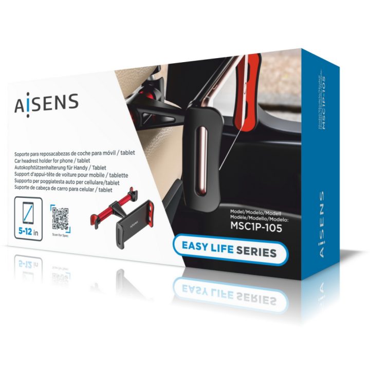 AISENS Adjustable Car Headrest Mount (1 Pivot) for Phone / Tablet…