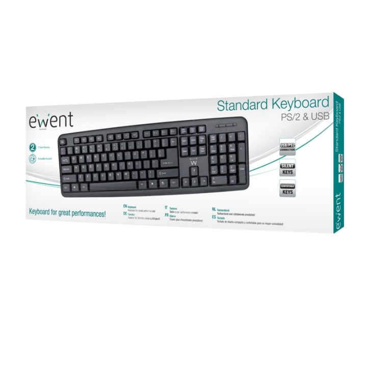 Ewent EW3109 Universal USB QWERTY Spanish Keyboard Black