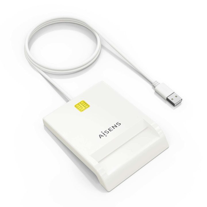 AISENS Smart Card Reader for eID, White