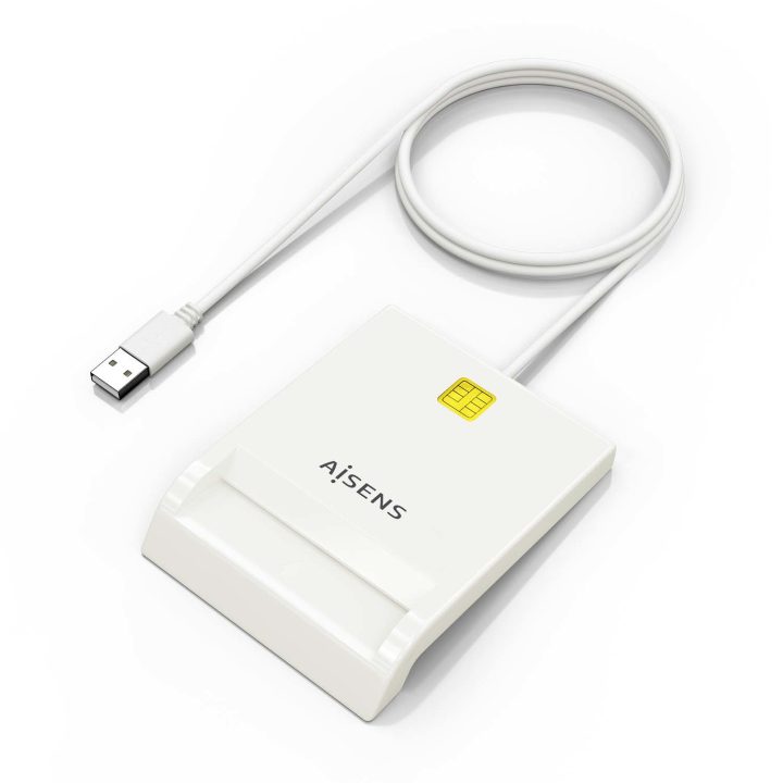 AISENS Smart Card Reader for eID, White