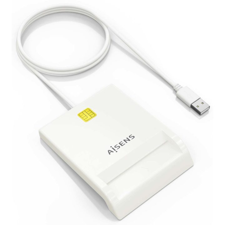 AISENS Smart Card Reader for eID, White