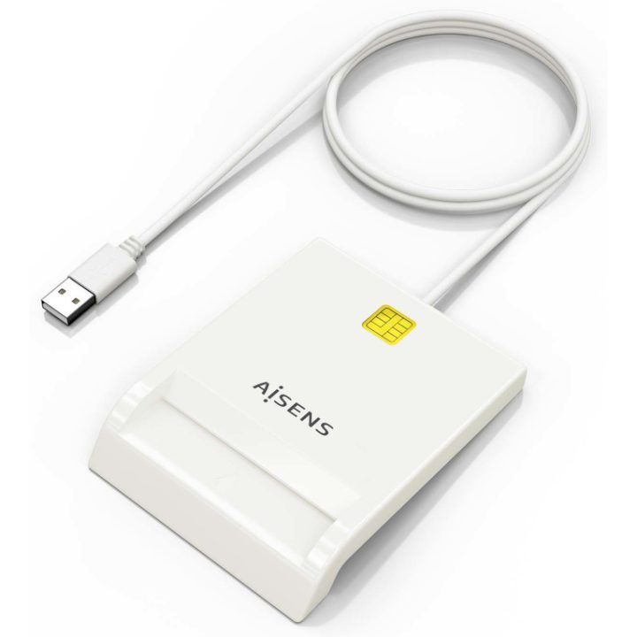 AISENS Smart Card Reader for eID, White