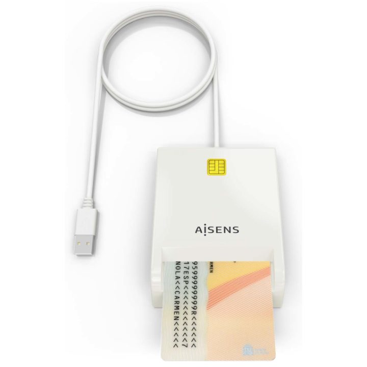 AISENS Smart Card Reader for eID, White