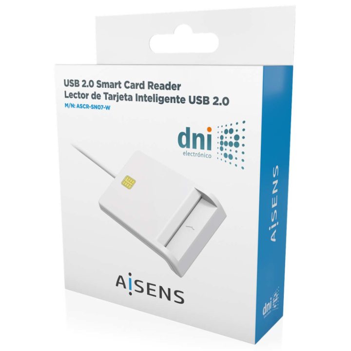 AISENS Smart Card Reader for eID, White