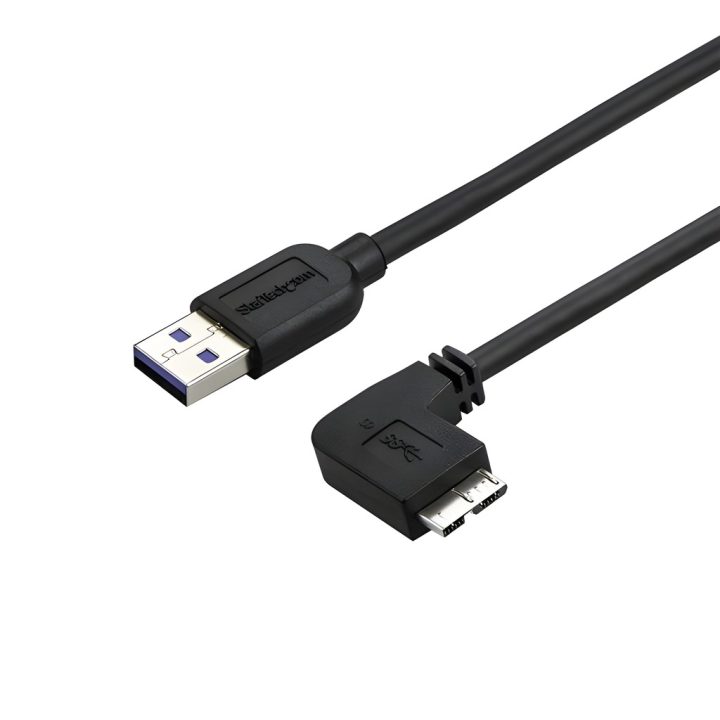 StarTech.com Slim 0.5m Right-Angle Micro USB 3.0 to USB A Cable