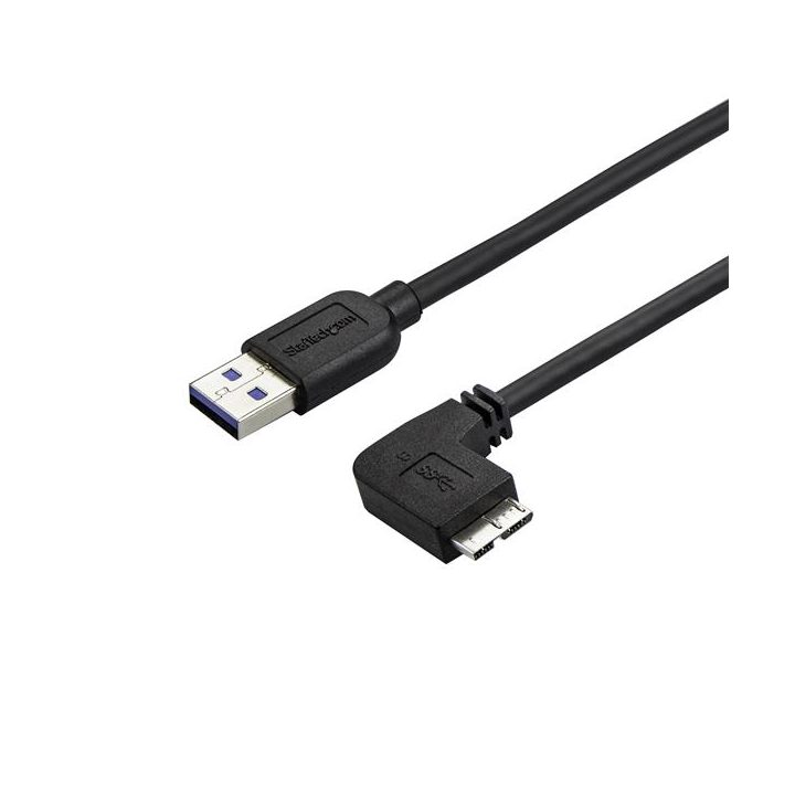 StarTech.com Slim 0.5m Right-Angle Micro USB 3.0 to USB A Cable