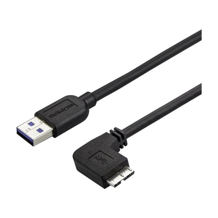 StarTech.com Slim 0.5m Right-Angle Micro USB 3.0 to USB A Cable