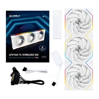 Lian Li Uni Fan TL120 Wireless White 3-Pack 120x120 Fan…