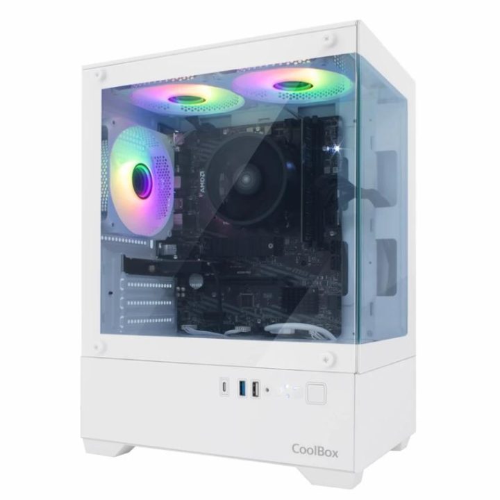 CoolBox Gaming Caixa MATX GM200 Vision Lite Branca USB-C 3.2 Gen1 Sem…