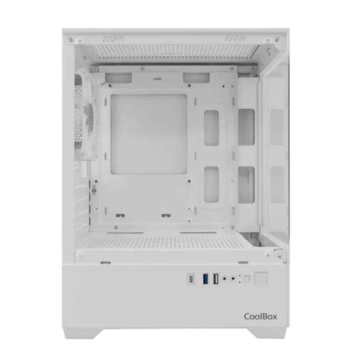 CoolBox Gaming MATX Case GM200 Vision Lite White USB-C 3.2 Gen1 No…
