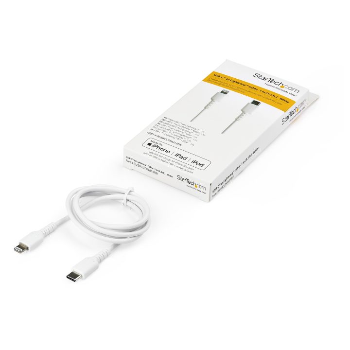 StarTech.com Cabo Resistente USB-C a Lightning de 1 m Branco - Cabo…