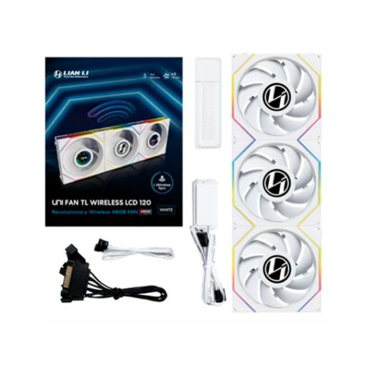 Lian Li Uni Fan TL LCD Wireless 120x120mm White (G99.12TLLCD1W3W.00)