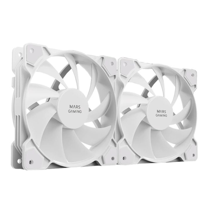 Mars Gaming MF-PROX2 White, 2-Fan 120mm Kit, Anti-Vibration System…