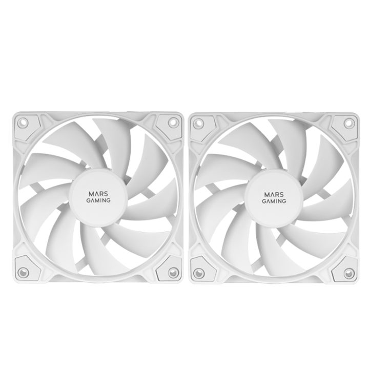 Mars Gaming MF-PROX2 White, 2-Fan 120mm Kit, Anti-Vibration System…