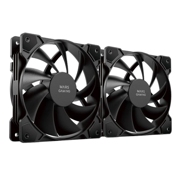Mars Gaming MF-PROX2 White, 2-Fan 120mm Kit, Anti-Vibration System…