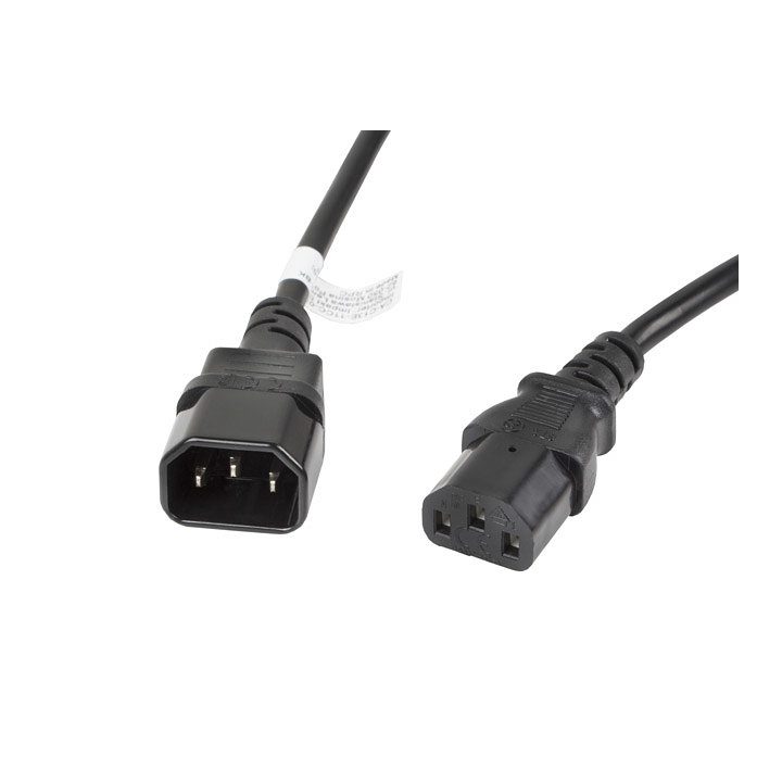 Lanberg CPU Power Extension Cable IEC320 C13 h-IEC320 C14 m vde 1.8m…